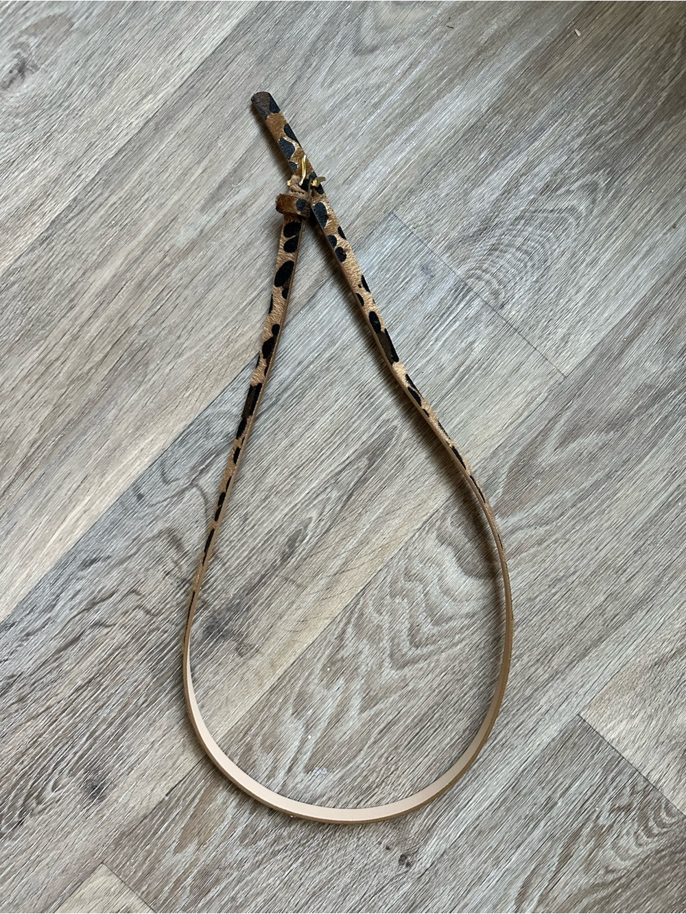 GAP Leopard Calf Hair Leather Belt Gold Buckle Women’s Size M
